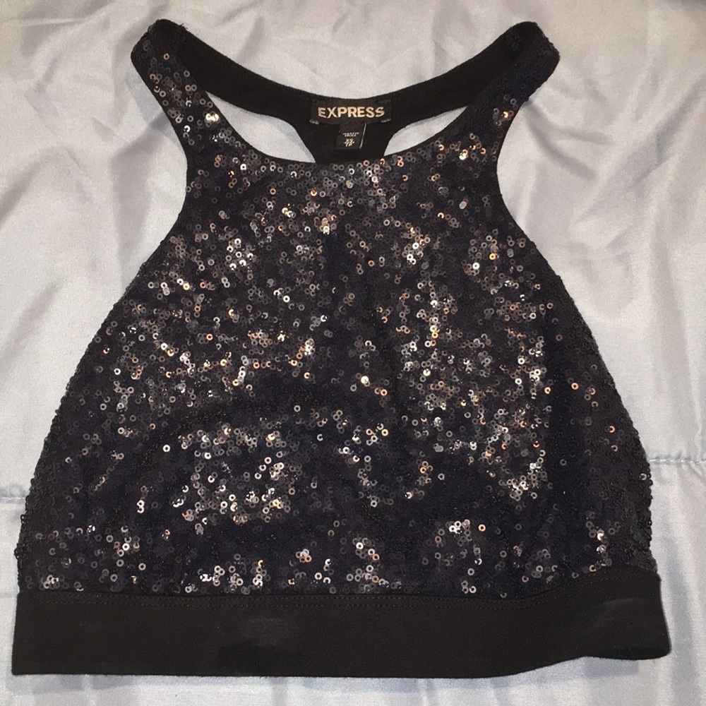 Sequined crop top
